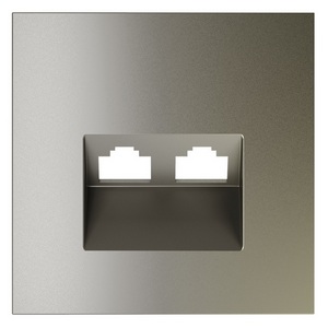 Изображение товара Накладка для розетки компьютерной двойной RJ45+RJ45 Voltum S70 VLS001404 (шелк)