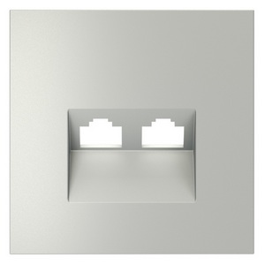 Изображение товара Накладка для розетки компьютерной двойной RJ45+RJ45 Voltum S70 VLS001405 (сталь)