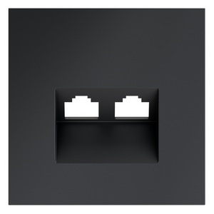 Изображение товара Накладка для розетки компьютерной двойной RJ45+RJ45 Voltum S70 VLS001407 (графит)