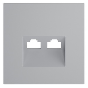 Изображение товара Накладка для розетки компьютерной двойной RJ45+RJ45 кат.6 (серый) Voltum S70 VLS001416
