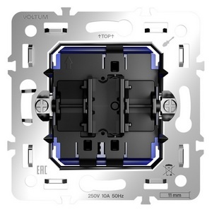 Изображение товара Механизм проходного переключателя одноклавишного 10А Voltum S70 VLS0103M