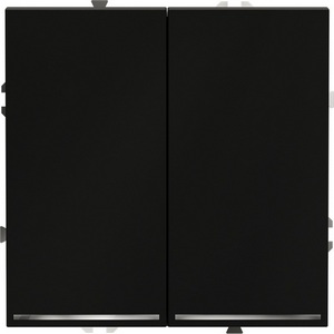 Изображение товара Выключатель встраиваемый двухклавишный с подсветкой (черный матовый) IP30 Voltum S70 VLS020208