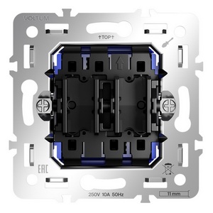Изображение товара Механизм проходного переключателя двухклавишного 10А Voltum S70 VLS0203M