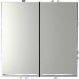 Изображение товара Проходной переключатель двухклавишный встраиваемый с подсветкой (сталь) IP30 Voltum S70 VLS020405