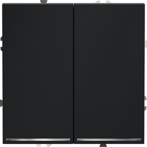 Изображение товара Проходной переключатель двухклавишный встраиваемый с подсветкой (графит) IP30 Voltum S70 VLS020407