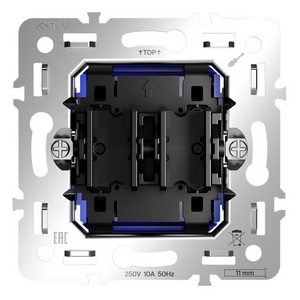 Изображение товара Механизм выключателя с самовозвратом двухклавишного 10А Voltum S70 VLS0206M