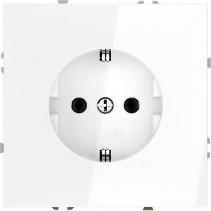 Изображение товара Розетка встраиваемая с заземлением (белый глянцевый) IP30 Voltum S70 VLS040101