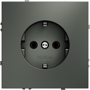 Изображение товара Розетка встраиваемая с заземлением (титан) IP30 Voltum S70 VLS040106