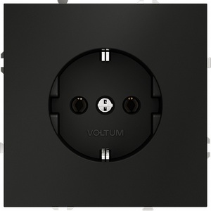 Изображение товара Розетка встраиваемая с заземлением (черный матовый) IP30 Voltum S70 VLS040108