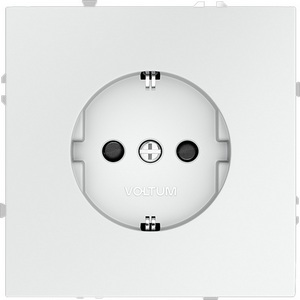 Изображение товара Розетка встраиваемая с заземлением и шторками (белый матовый) IP30 Voltum S70 VLS040202
