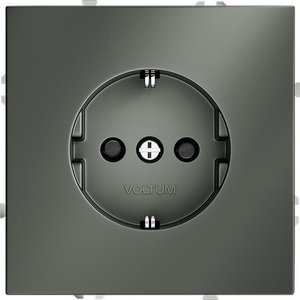 Изображение товара Розетка встраиваемая с заземлением и шторками (титан) IP30 Voltum S70 VLS040206