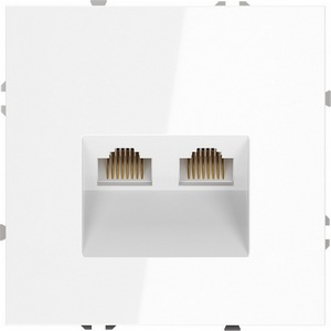 Изображение товара Розетка встраиваемая двойная Ethernet RJ-45 (белый глянцевый) IP30 Voltum S70 VLS060201