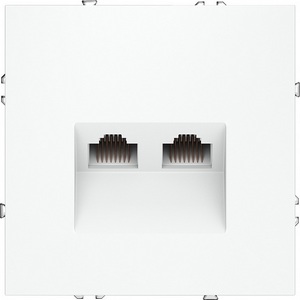 Изображение товара Розетка встраиваемая двойная Ethernet RJ-45 (белый матовый) IP30 Voltum S70 VLS060202