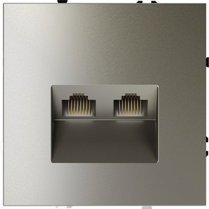 Изображение товара Розетка встраиваемая двойная Ethernet RJ-45 (шелк) IP30 Voltum S70 VLS060204