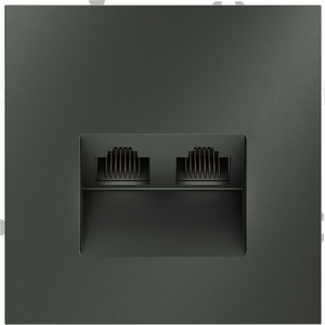 Изображение товара Розетка встраиваемая двойная Ethernet RJ-45 (титан) IP30 Voltum S70 VLS060206