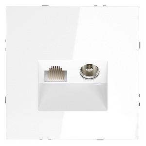 Изображение товара Розетка телевизионная встраиваемая TV+RJ45 Voltum S70 VLS060701 (белый глянцевый)