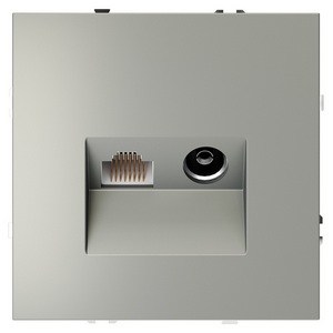 Изображение товара Розетка телевизионная встраиваемая TV+RJ45 Voltum S70 VLS060705 (сталь)