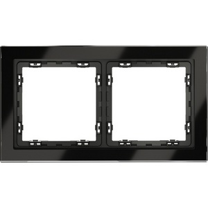 Изображение товара Рамка на 2 поста (черный, стекло) Voltum S70 VLS110208