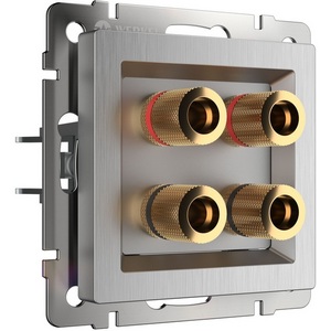 Изображение товара Акустическая розетка (cеребряный рифленый) Werkel WL09-AUDIOx4 (a035637)