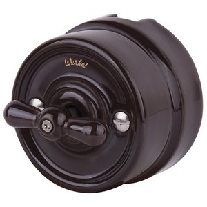 Изображение товара Выключатель накладной на 4 положения двухклавишный (коричневый) Ретро Werkel W5620014 (a051052)