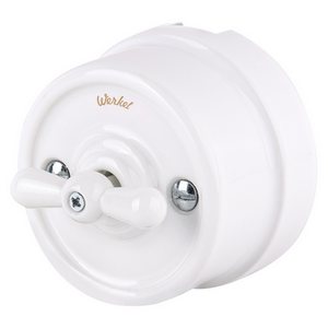 Изображение товара Переключатель накладной / выключатель одноклавишный (белый) Ретро Werkel W5612001 (a051317)