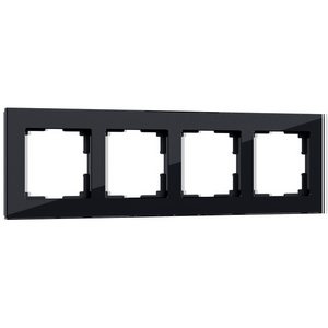 Изображение товара Рамка на 4 поста Favorit (черный,стекло) Werkel W0041108 (a051436)