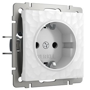 Изображение товара Розетка встраиваемая с заземлением и шторками (hammer белый) IP31 Werkel W1271101 (a052020)