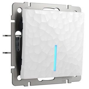 Изображение товара Выключатель встраиваемый одноклавишный проходной с подсветкой (hammer белый) Werkel W1212101 (a052028)