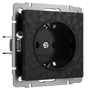 Изображение товара Розетка встраиваемая с заземлением (hammer черный) Werkel W1271008 (a052049)