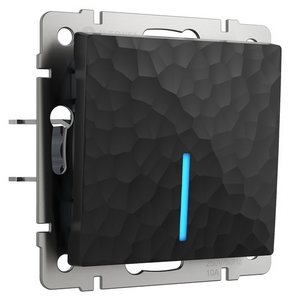 Изображение товара Выключатель встраиваемый одноклавишный с подсветкой (hammer черный) Werkel W1210108 (a052058)