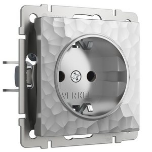 Изображение товара Розетка встраиваемая с заземлением (hammer серебряный) Werkel W1271006 (a052073)