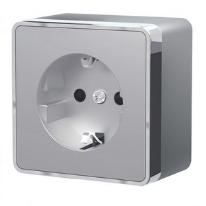 Изображение товара Розетка накладная с заземлением Gallant (серебряный) Werkel W5071006 (a052773)