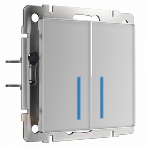 Изображение товара Сенсорный выключатель двухклавишный с подсветкой 1000 Вт (серебряный) W4520006 Werkel (a057681)