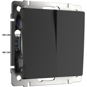 Изображение товара Перекрестный выключатель двухклавишный (чёрный) Werkel W1123006 (a058433)