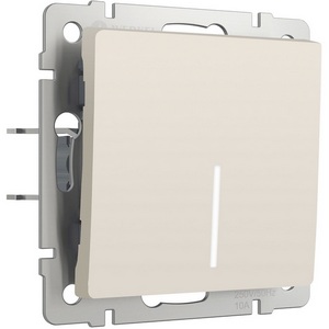 Изображение товара Выключатель одноклавишный с подсветкой (айвори матовый) Werkel W1110162 (a059279)