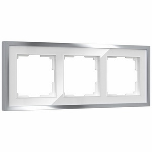 Изображение товара Рамка на 3 поста Baguette (белый/серебро) Werkel W0032850 (a060232)