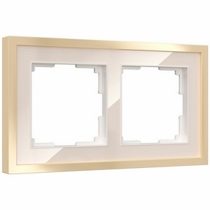 Изображение товара Рамка на 2 поста Baguette (айвори/латунь) Werkel W0022851 (a060235)