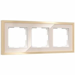 Изображение товара Рамка на 3 поста Baguette (айвори/латунь) Werkel W0032851 (a060236)