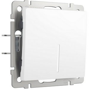 Изображение товара Выключатель одноклавишный проходной с подсветкой (белый матовый) Werkel W1112161 (a062400)
