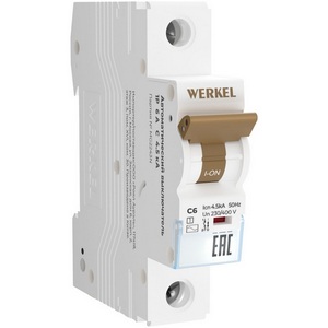 Изображение товара Автоматический выключатель накладной 1P 6 A C 4,5 kА Werkel W901P064 (a062486)