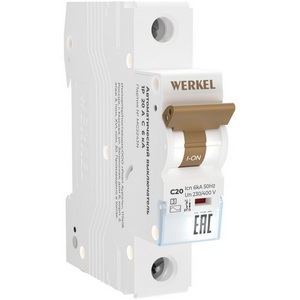 Изображение товара Автоматический выключатель 1P 20 A C 6 кА Werkel W901P206 (a062535)