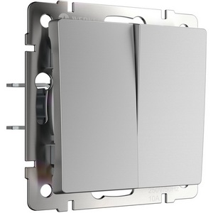 Изображение товара Выключатель двухклавишный с самовозвратом (серебряный) W1122406 Werkel (a062574)