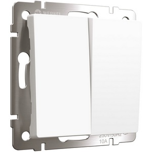 Изображение товара Выключатель двухклавишный с самовозвратом (белый матовый) Werkel W1122461 (a062576)