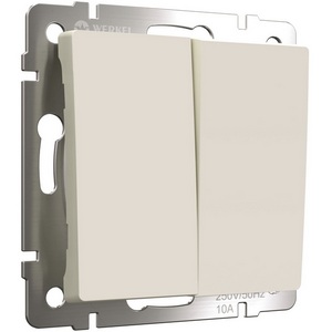 Изображение товара Выключатель двухклавишный с самовозвратом (айвори матовый) Werkel W1122462 (a062577)