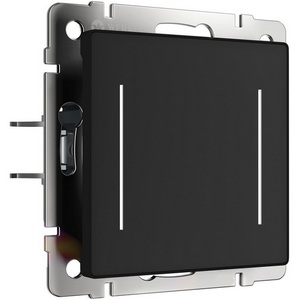 Изображение товара Сенсорный выключатель двухклавишный встраиваемый с подсветкой (черный) Werkel W4522008 (a063602)