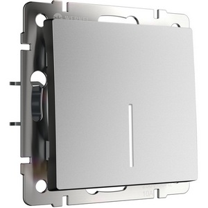 Изображение товара Выключатель встраиваемый одноклавишный проходной с подсветкой (серебряный матовый) Werkel W1112165 (a063615)