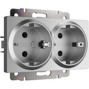 Изображение товара Розетка встраиваемая с заземлением (серебряный матовый) Werkel W1172065 (a063619)