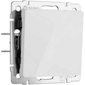 Изображение товара Выключатель встраиваемый одноклавишный проходной (белый акрил) Werkel W1112041 (a064000)