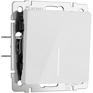 Изображение товара Выключатель встраиваемый одноклавишный проходной с подсветкой (белый акрил) Werkel W1112141 (a064001)