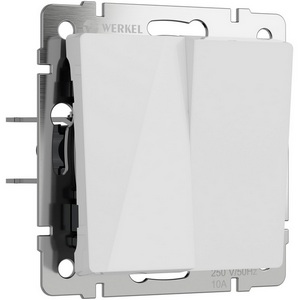 Изображение товара Выключатель встраиваемый двухклавишный проходной (белый акрил) Werkel W1122041 (a064007)
